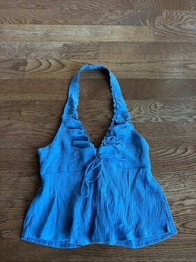 Beverly and Beck Smocked Sky Blue Top
